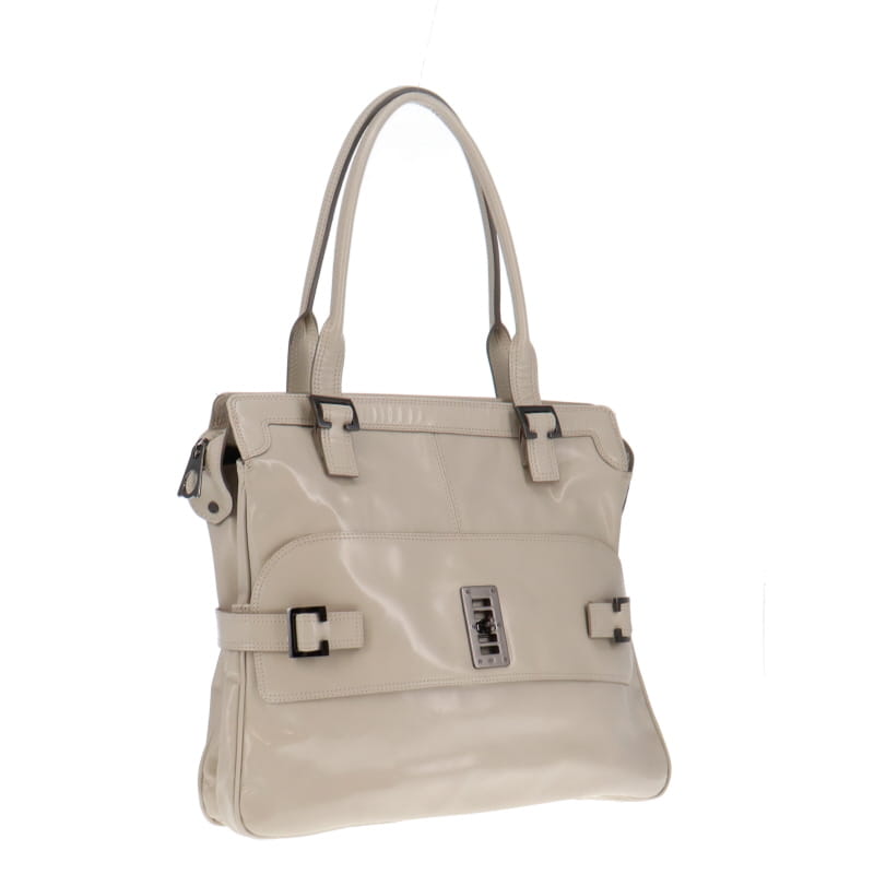 Mulberry Cream Patent Leather Maggie Tote