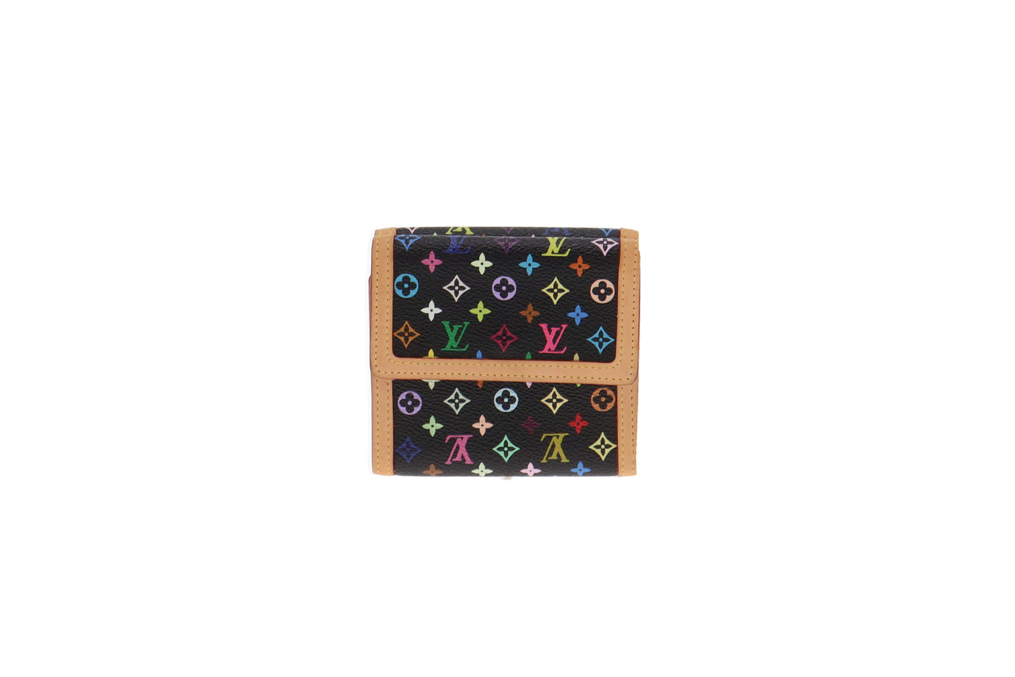 Louis Vuitton Black Multicolour Takashi Murakami Compact Wallet TH1017