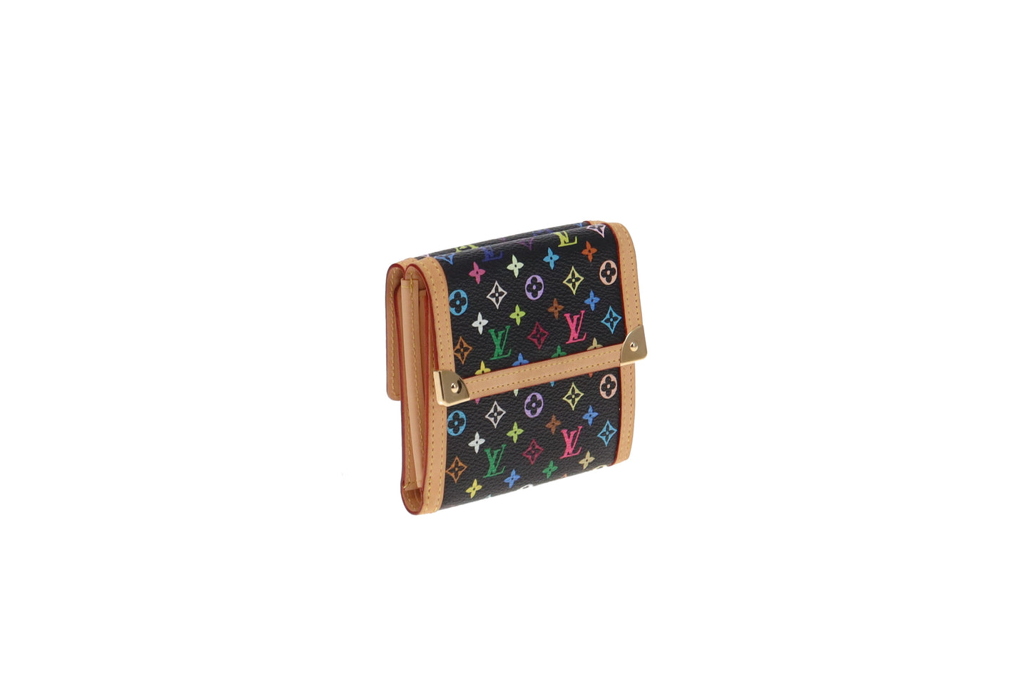 Louis Vuitton Black Multicolour Takashi Murakami Compact Wallet TH1017