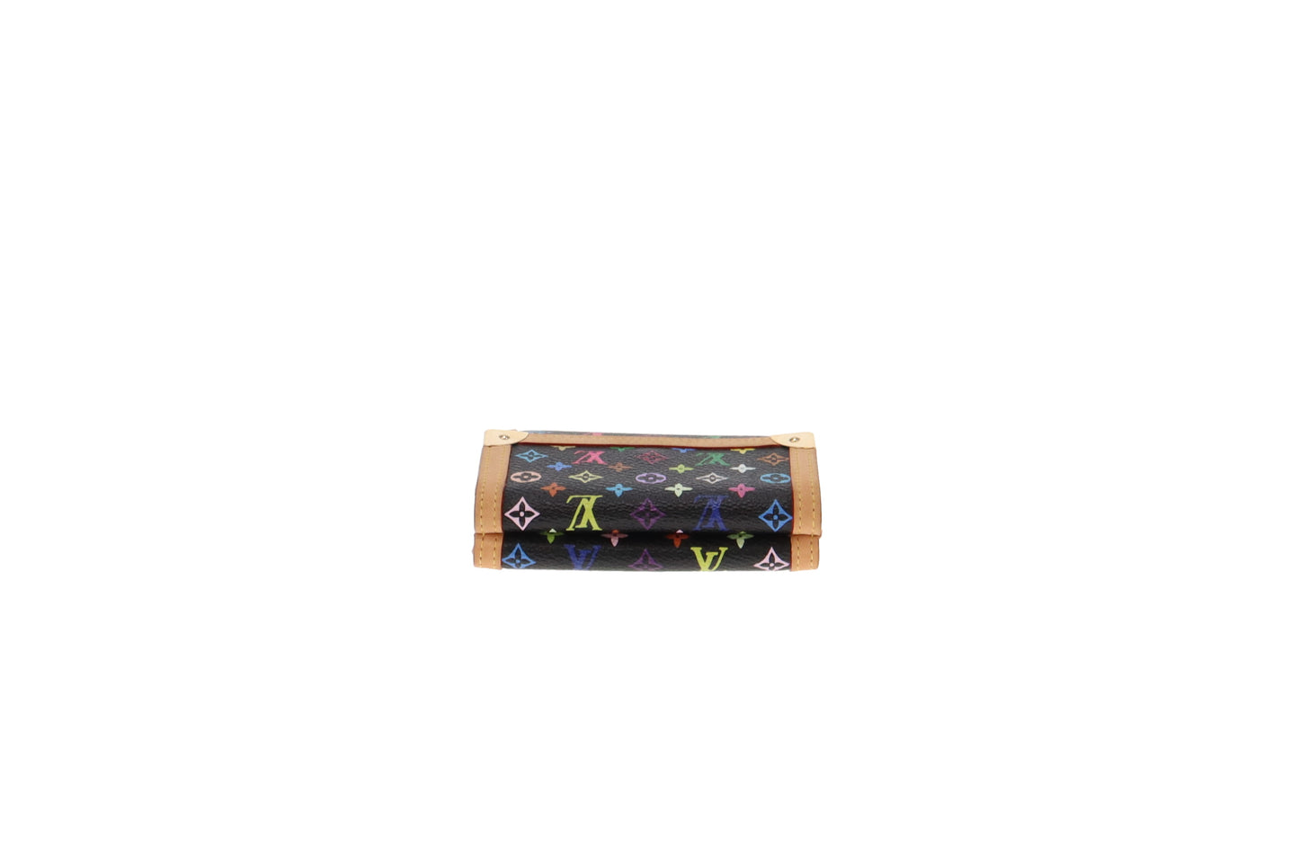 Louis Vuitton Black Multicolour Takashi Murakami Compact Wallet TH1017