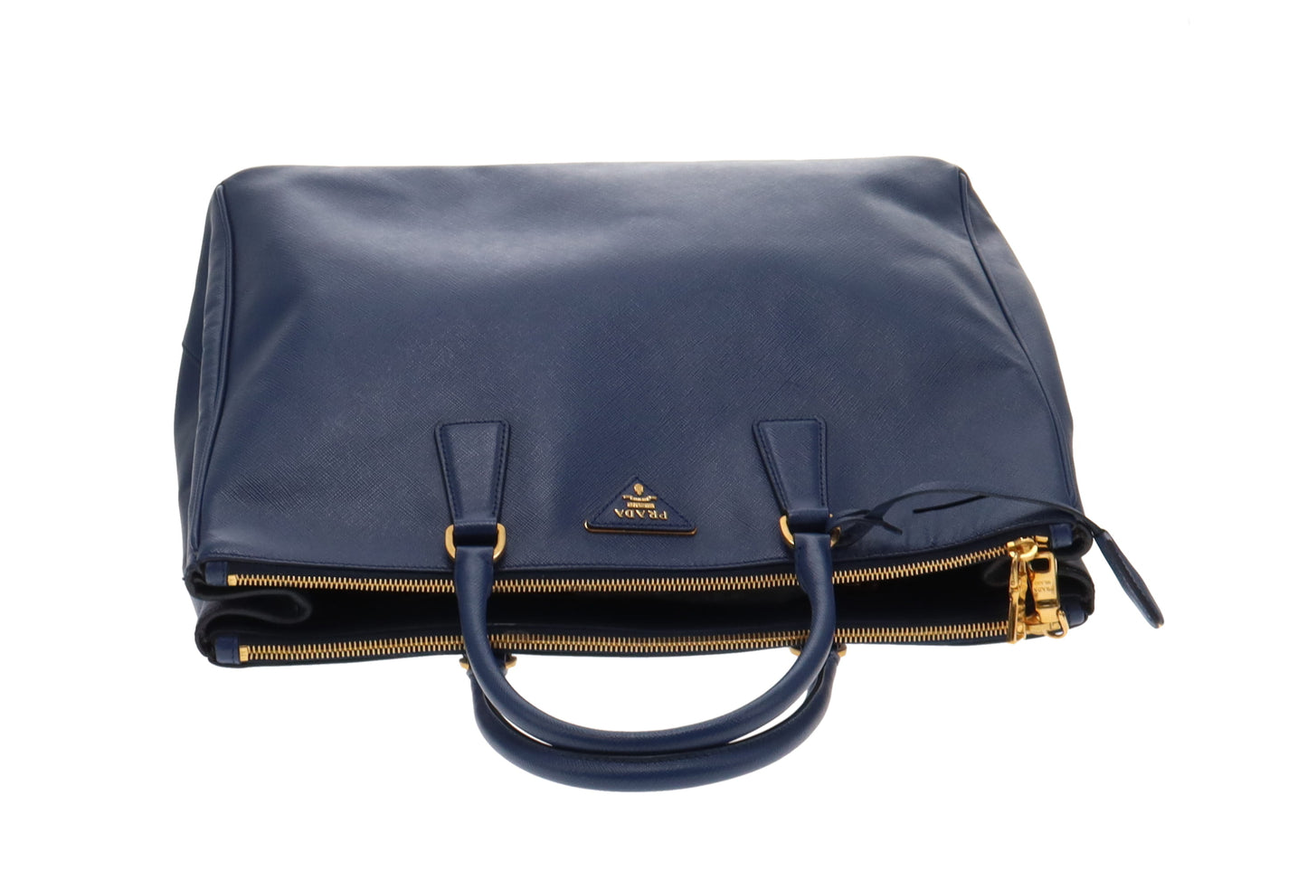 Prada Blue Saffiano Lux Large Executive Tote Bag