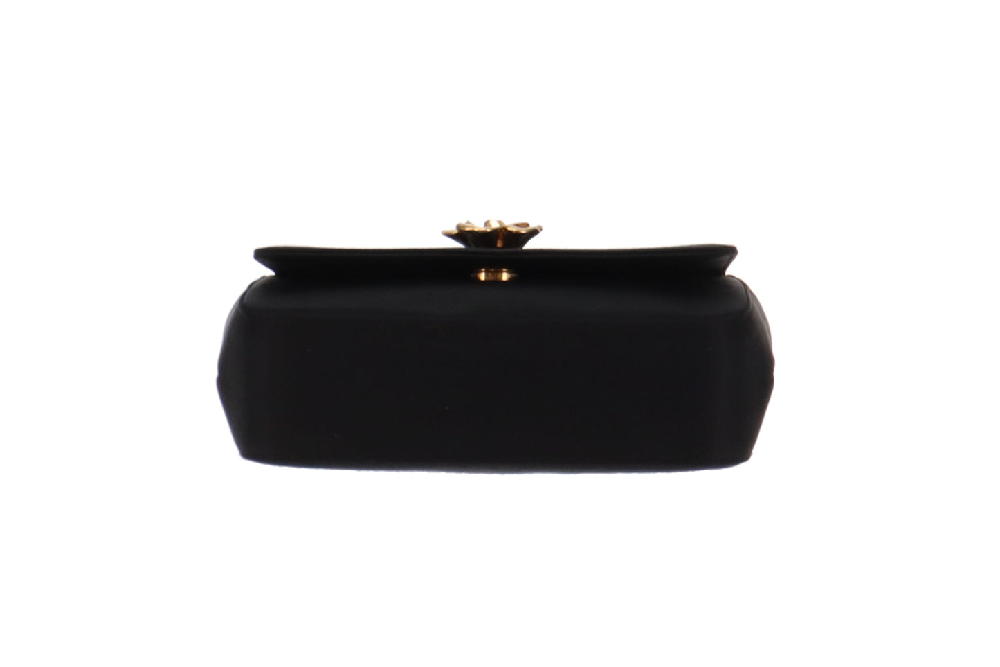 Chanel Vintage Black Satin Camelia Shoulder Bag 1997/99