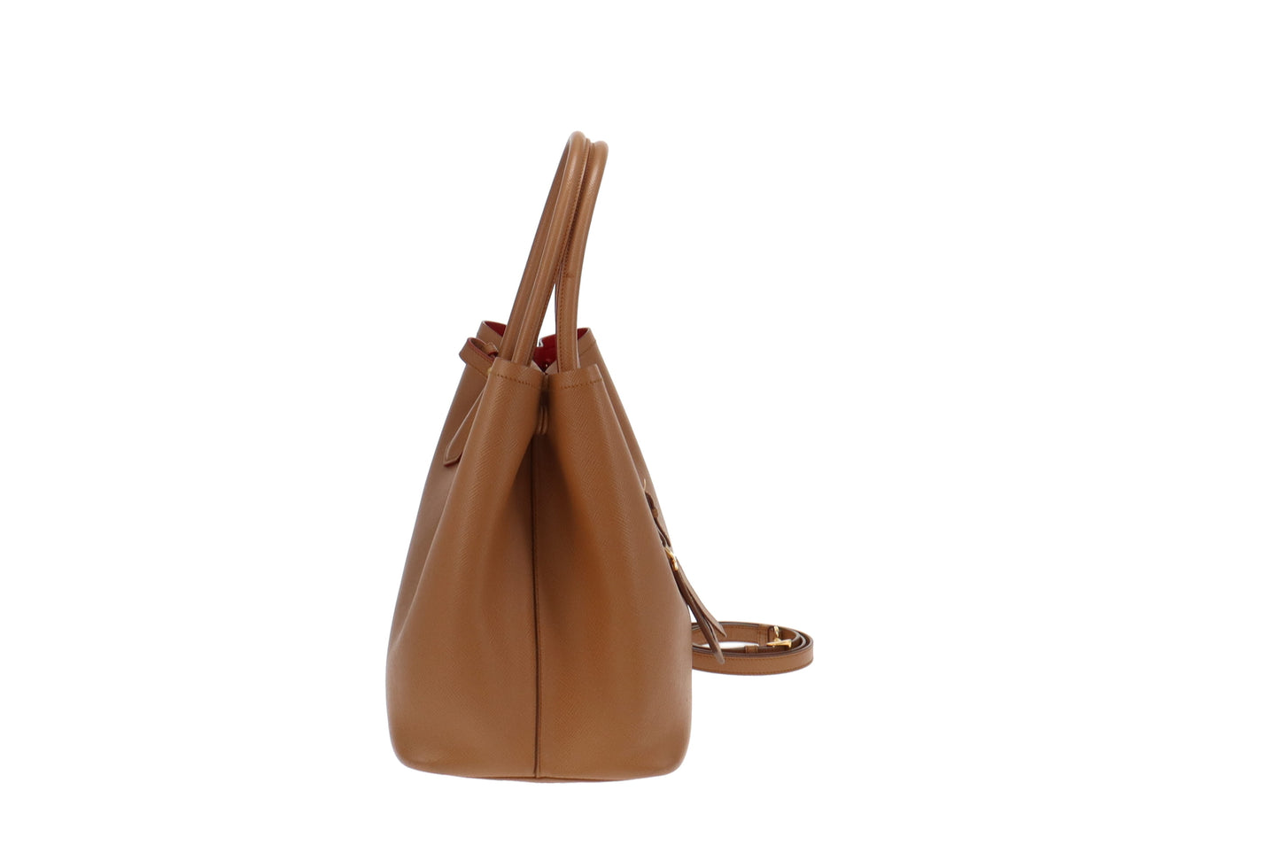 Prada Caramel Saffiano Double Tote