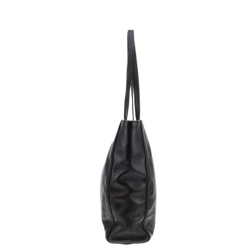 Miu Miu Black Vitello Soft Leather North South Tote SH