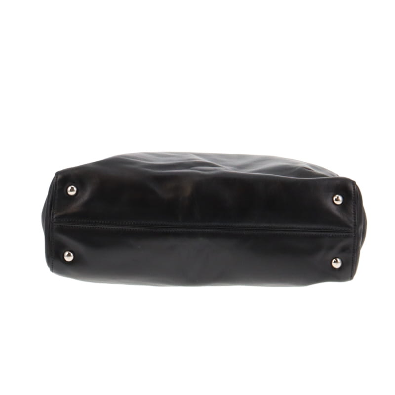 Miu Miu Black Vitello Soft Leather North South Tote SH