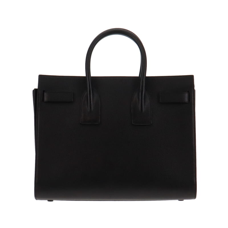 Saint Laurent Black Grained Leather Small Sac De Jour With Strap