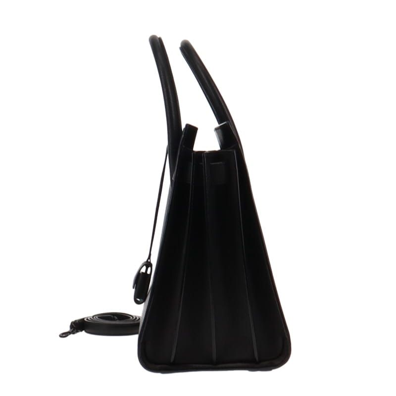 Saint Laurent Black Grained Leather Small Sac De Jour With Strap