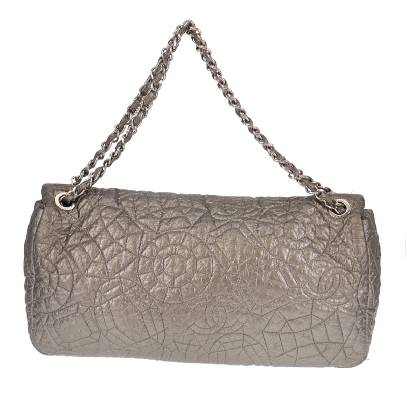 Chanel Graphic Edge Large Vinyl Metallic Flap Bag 2008