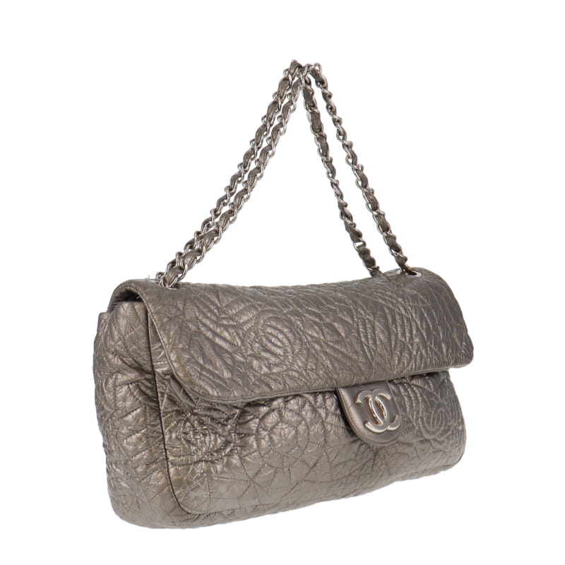 Chanel Graphic Edge Large Vinyl Metallic Flap Bag 2008