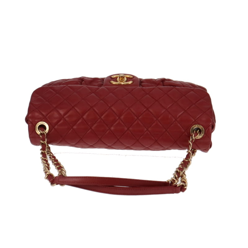 Chanel Calf Chic Deep Red Quilted Flap Bag