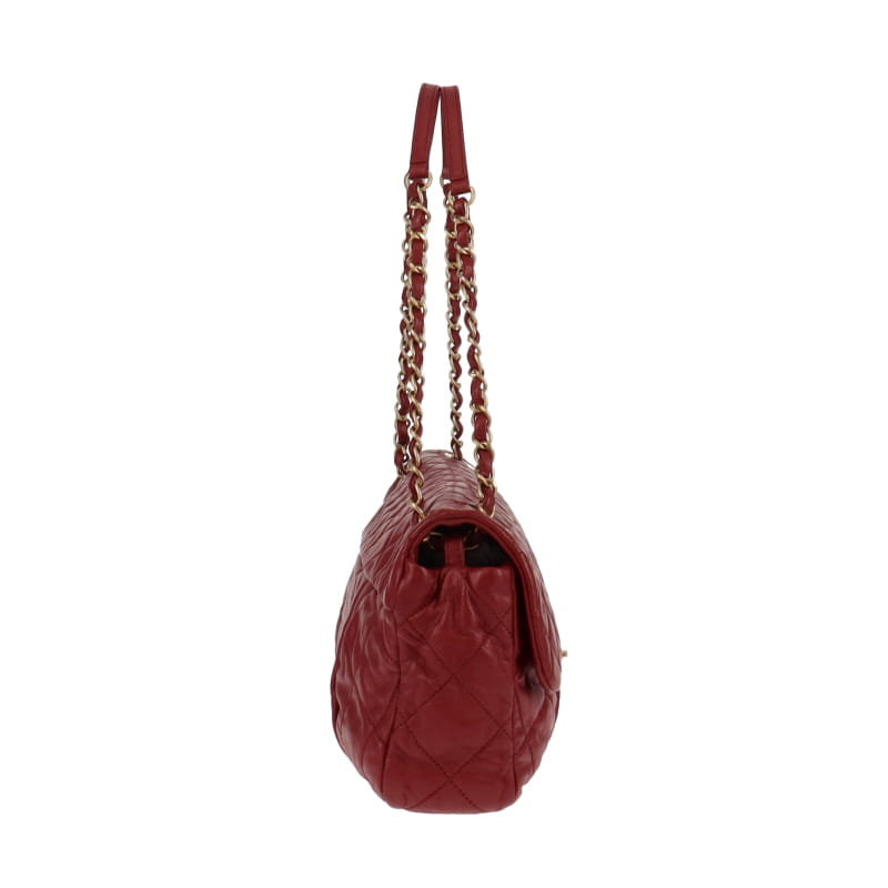 Chanel Calf Chic Deep Red Quilted Flap Bag