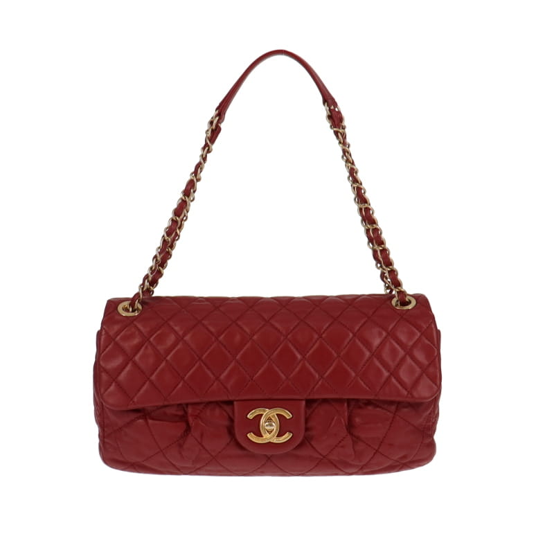 Chanel Calf Chic Deep Red Quilted Flap Bag