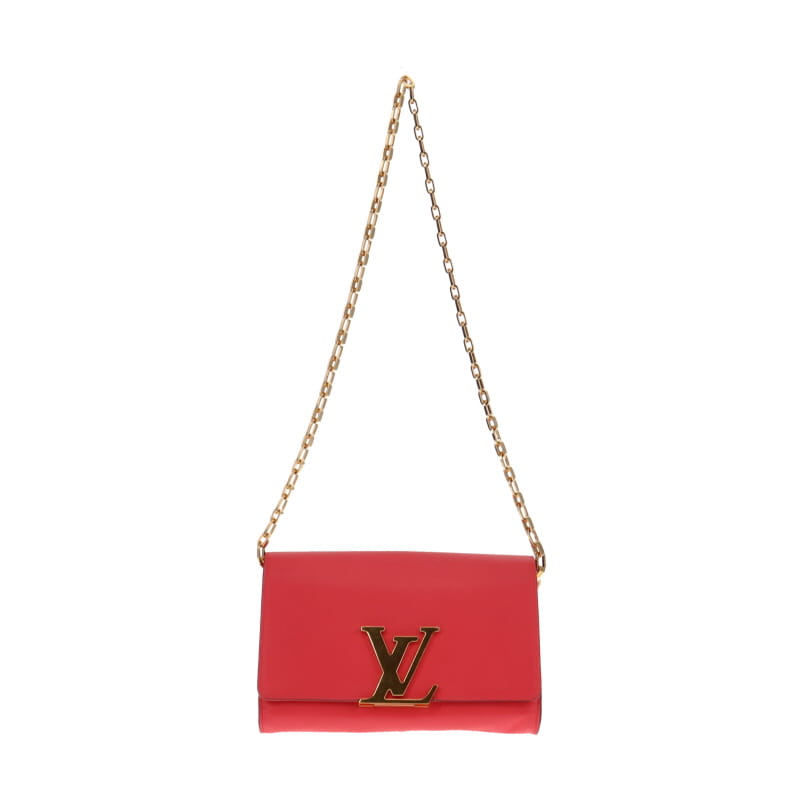 Louis Vuitton Red Calfskin Leather Chain Louise GM Bag