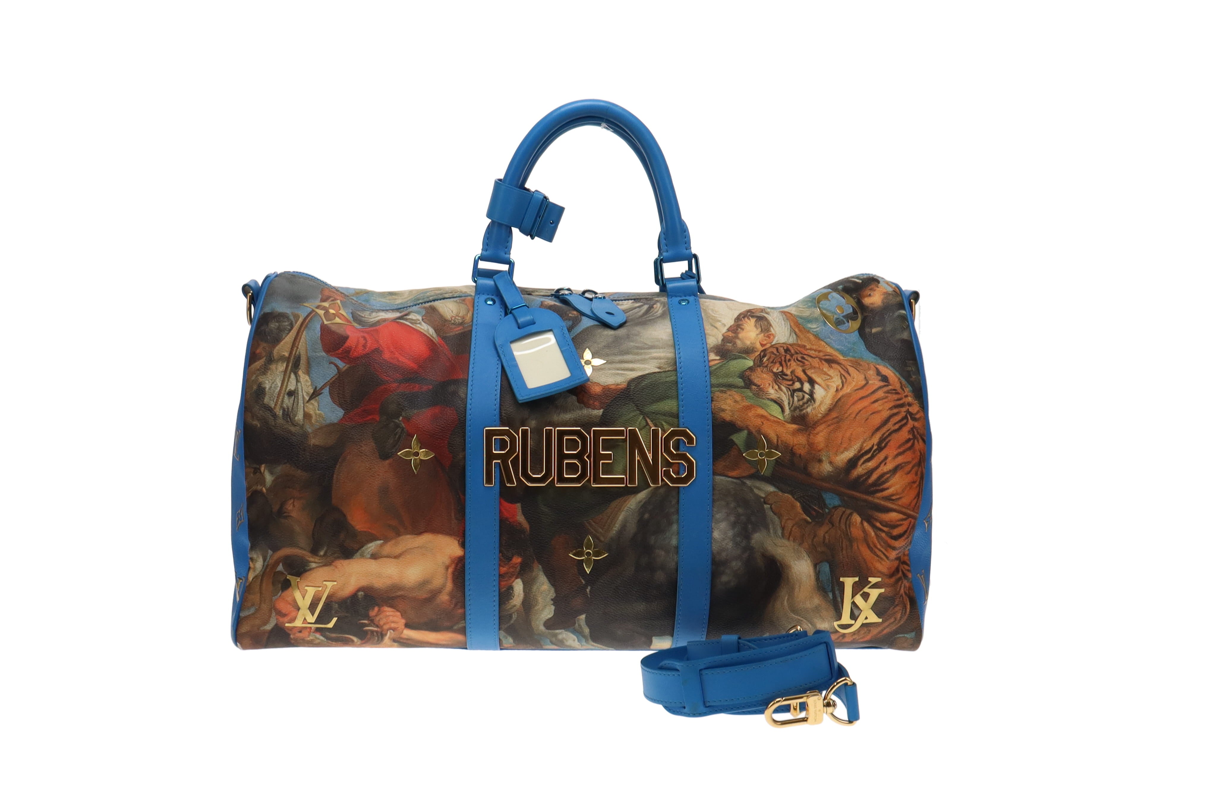 Louis Vuitton Limited Edition Coated Canvas Jeff Koons Van Gogh Keepall 50  Bandouliere Bag - Yoogi's Closet