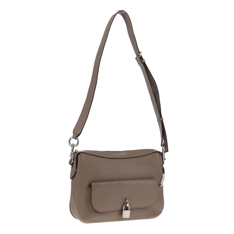 Marc Jaocbs Taupe Lock That Leather Messenger Bag