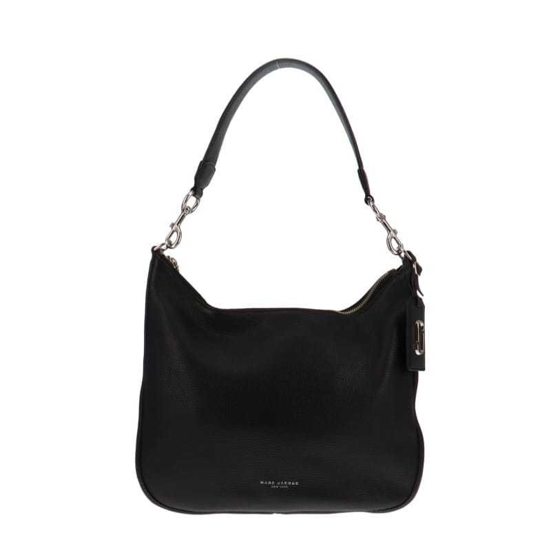 Marc Jacobs Black Grained Leather Recruit Hobo SH