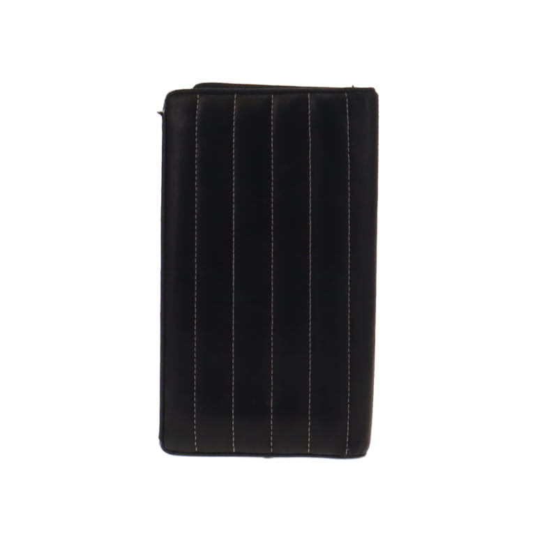 Chanel Black Mademoiselle Ligne Vertical Quilt Wallet