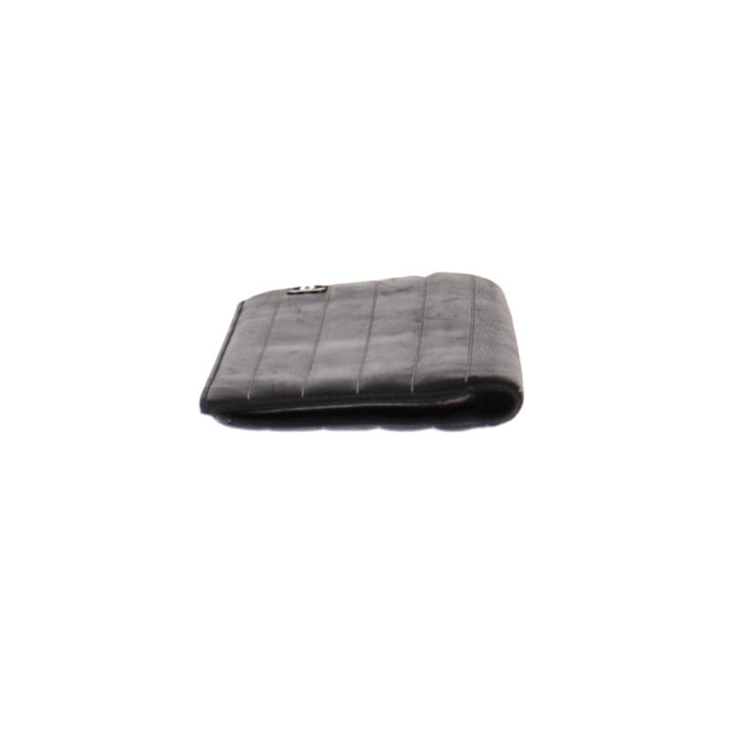Chanel Black Mademoiselle Ligne Vertical Quilt Wallet