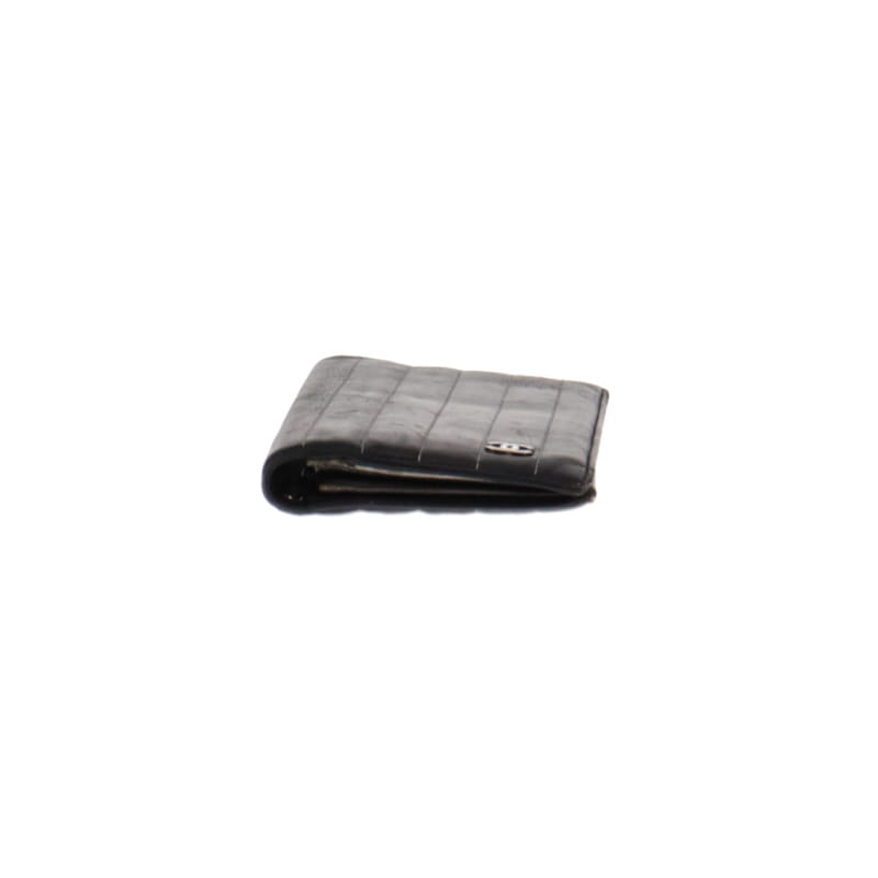 Chanel Black Mademoiselle Ligne Vertical Quilt Wallet