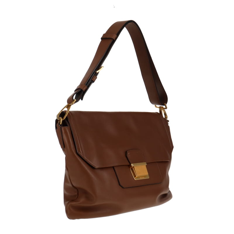 Miu Miu Nappa Soft Tan Leather East West Shoulder Bag