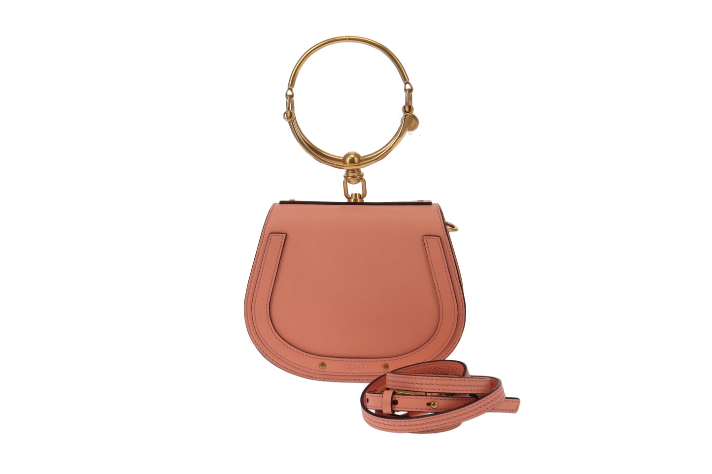 Chloe Pink Calfskin Leather Small Nile Bag