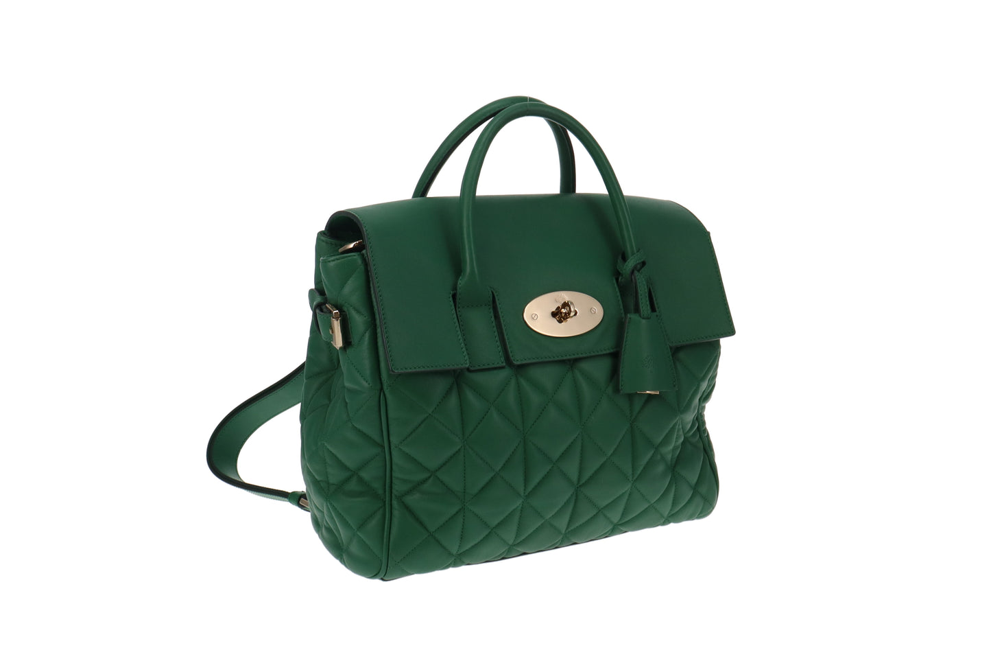 Mulberry Cara Delevigne Large Backpack Emerald Green Quilted Leather