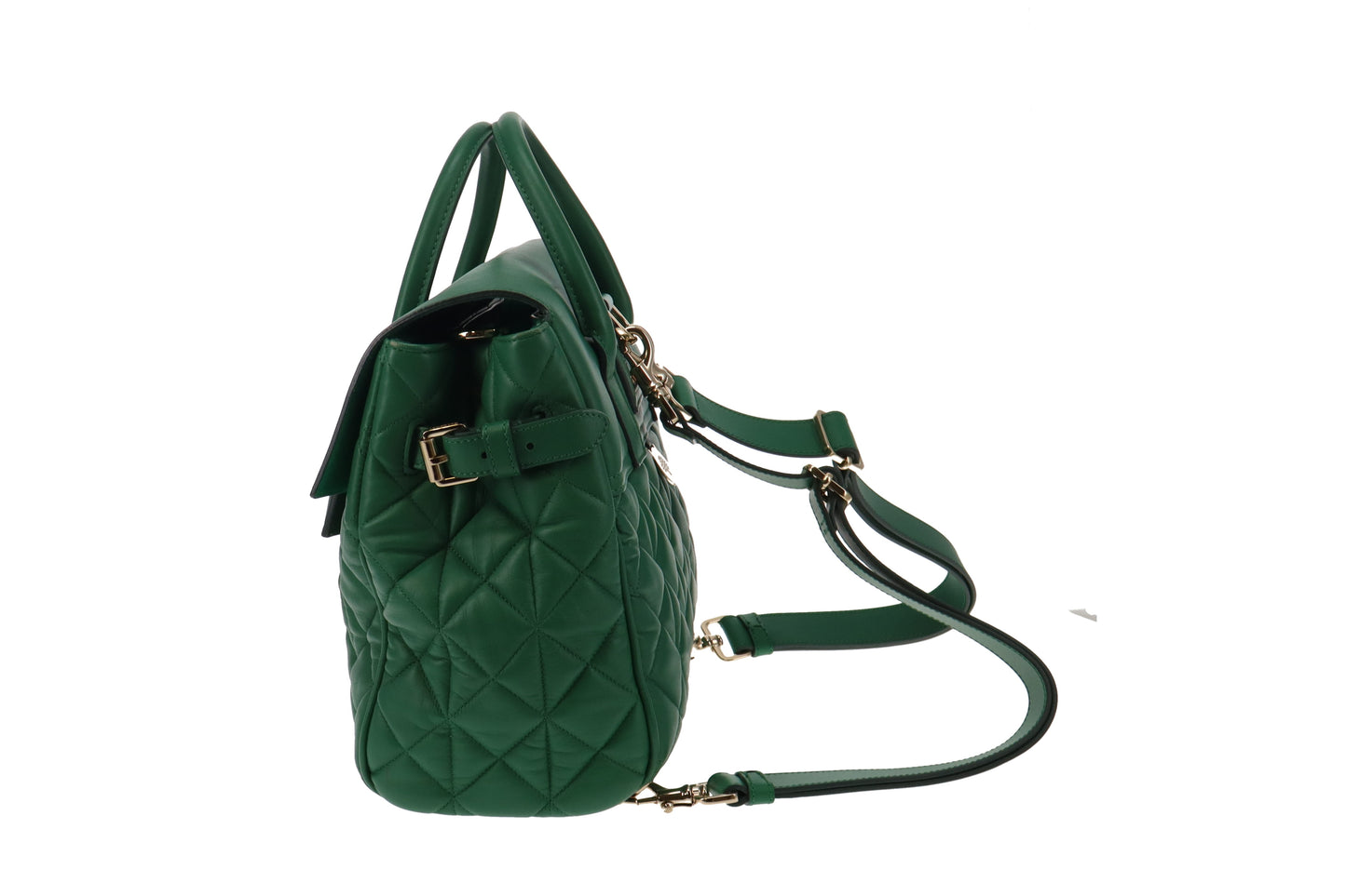 Mulberry Cara Delevigne Large Backpack Emerald Green Quilted Leather