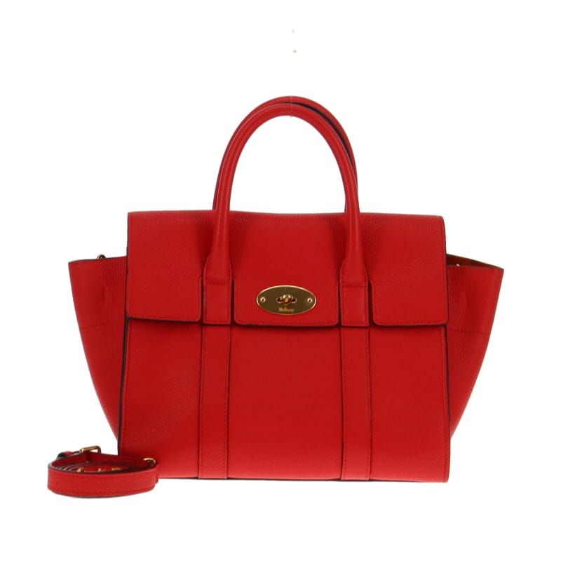Mulberry Small Bayswater With Strap Poppy Red Grained Leather GH