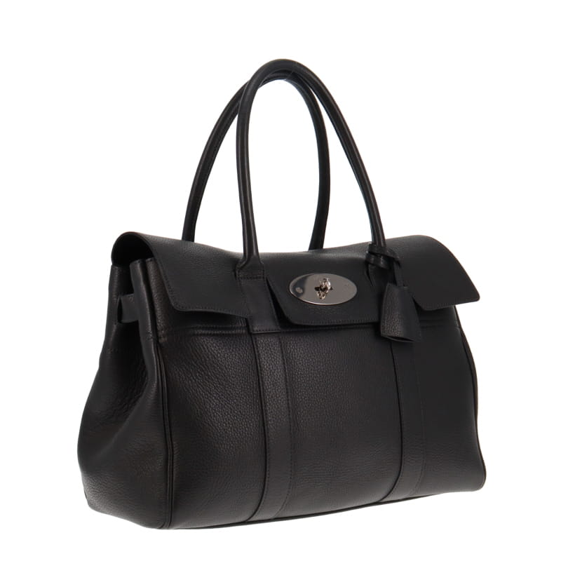 Mulberry Dark Grey Heritage Bayswater With Silver Hardware