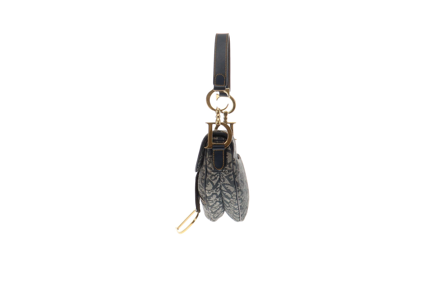 Dior Vintage Oblique Navy & Grey Saddle Bag