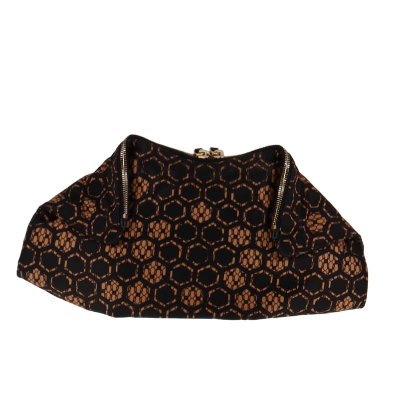 Alexander McQueen Beige/Black Nylon De Manta Clutch