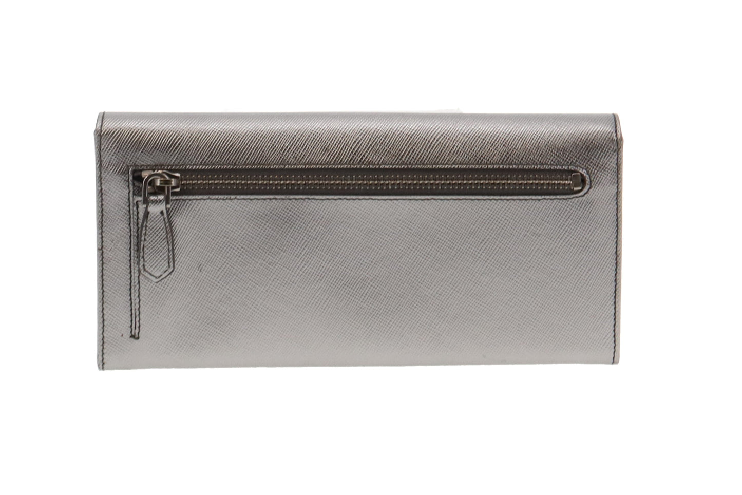 Prada Argento Saffiano Stones Long Flap Wallet