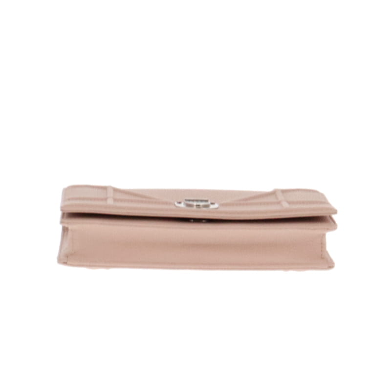 Dior Diorama Nude Wallet On Chain With Silver Hardware