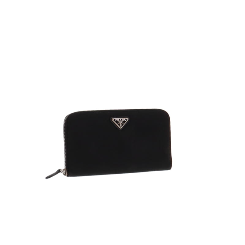 Prada Tessuto Black Long Zip Around Wallet