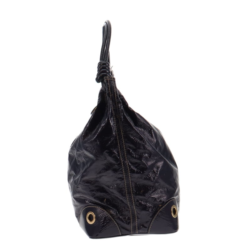 Stella McCartney Purple Dartmoor Crinkled Faux Patent Hobo Bag