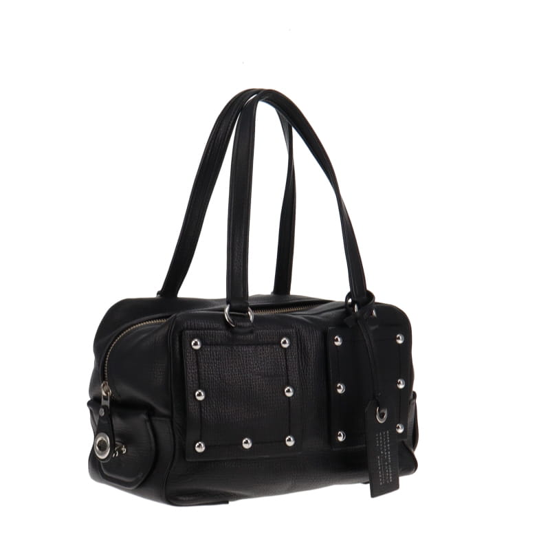 Marc Jacobs Black Cow Leather Workwear Studded Sh Bag