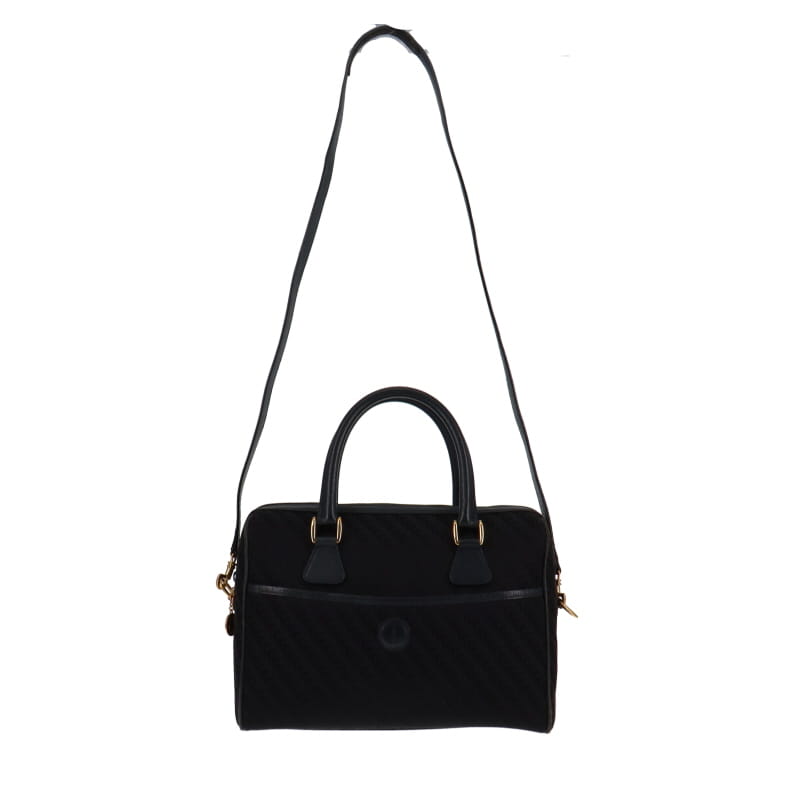 Gucci Vintage Nylon & Leather GG Bowling Bag Large