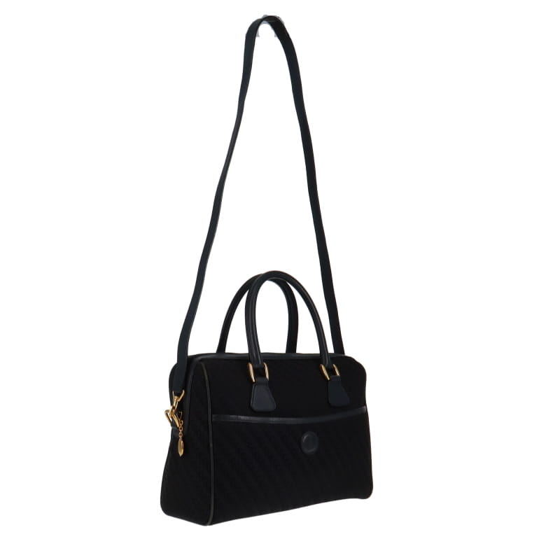 Gucci Vintage Nylon & Leather GG Bowling Bag Large