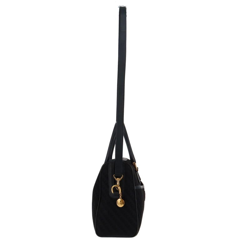 Gucci Vintage Nylon & Leather GG Bowling Bag Large
