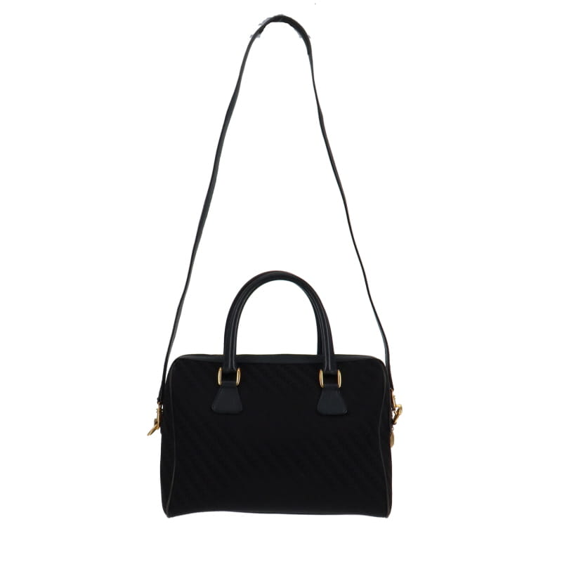 Gucci Vintage Nylon & Leather GG Bowling Bag Large