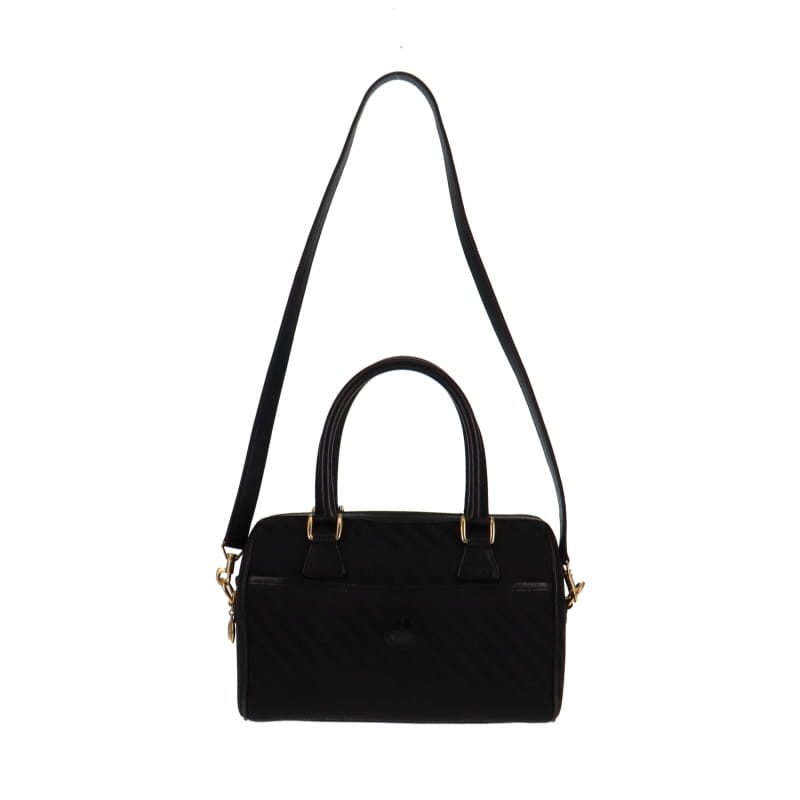 Gucci Vintage Nylon & Leather GG Bowling Bag Small