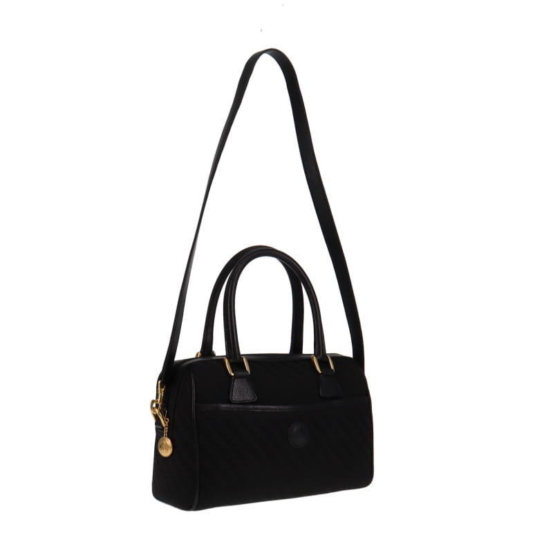 Gucci Vintage Nylon & Leather GG Bowling Bag Small