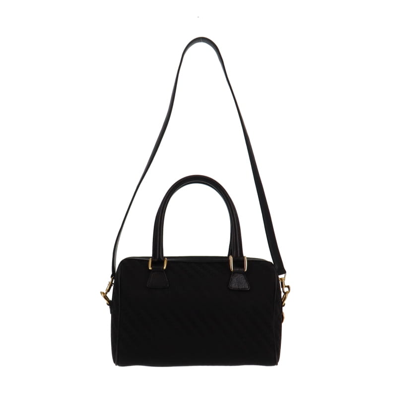 Gucci Vintage Nylon & Leather GG Bowling Bag Small