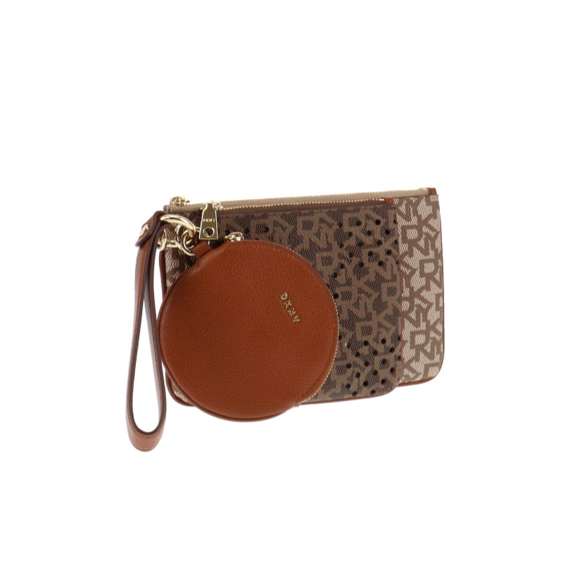DKNY Triple Pouch Monogram & Leather