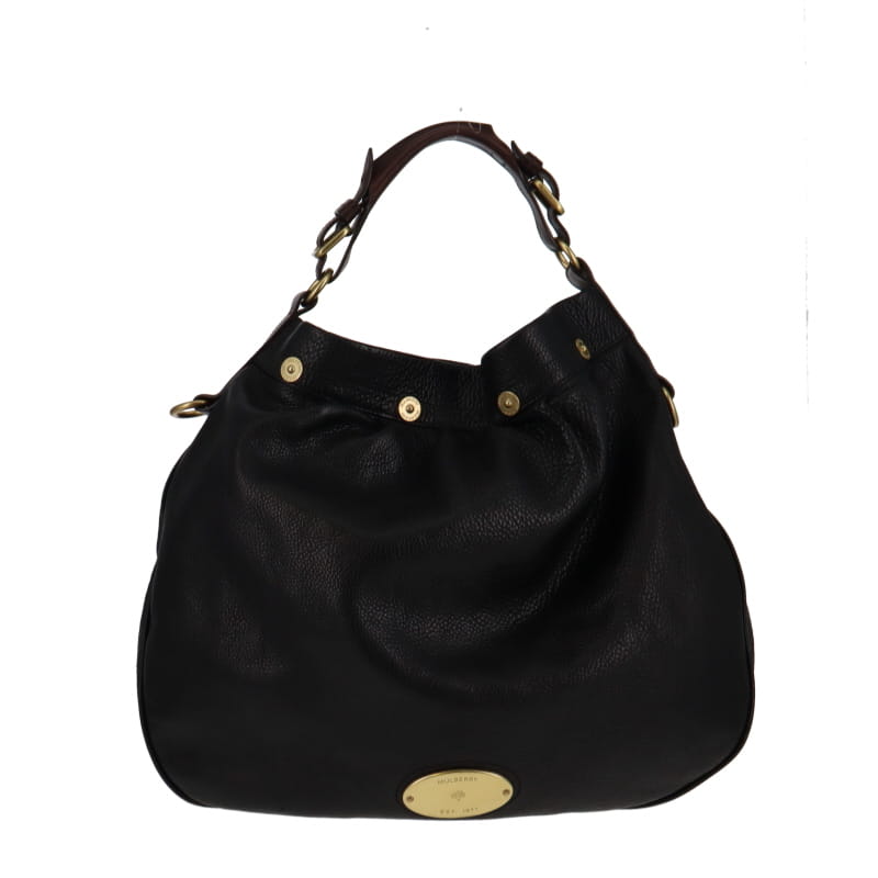 Mulberry Black Spongy Leather Mitzy Hobo Bag