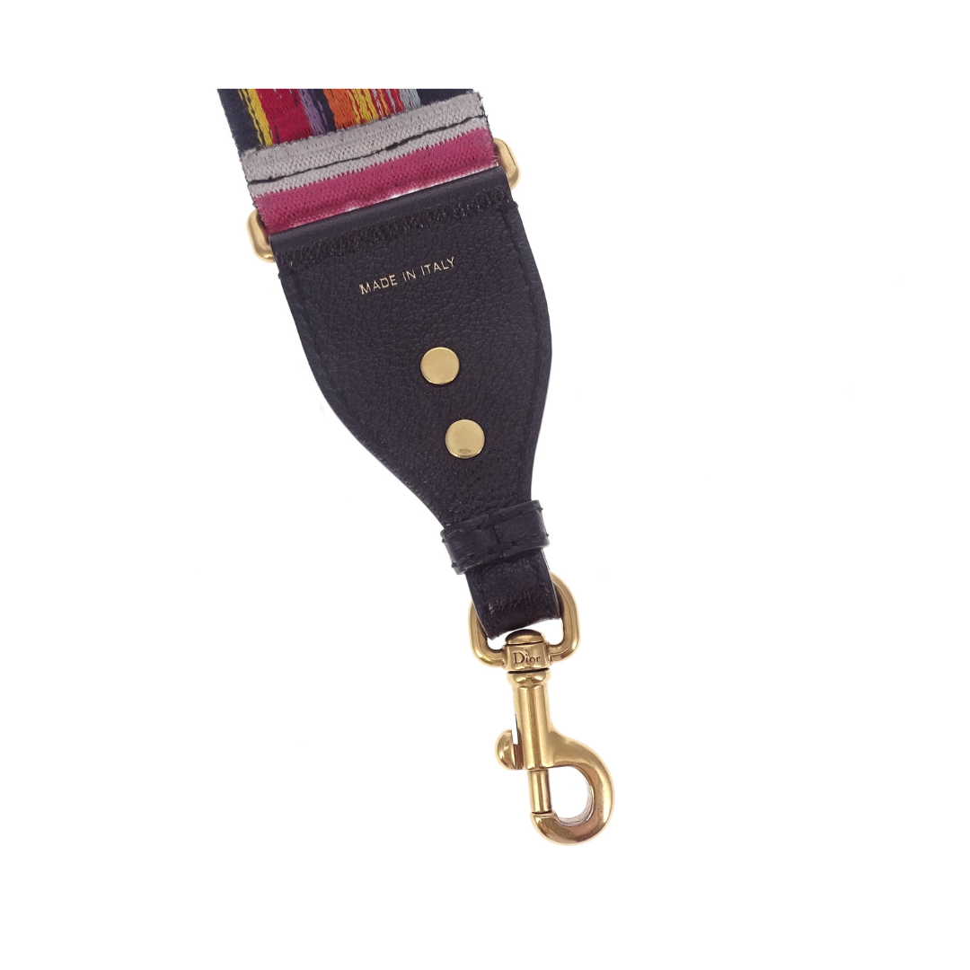 Dior Canvas Embroidered Studded Strap Multi Colour