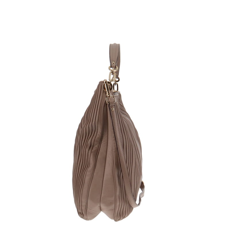 Coach Taupe Madison Pin Tuck Hobo