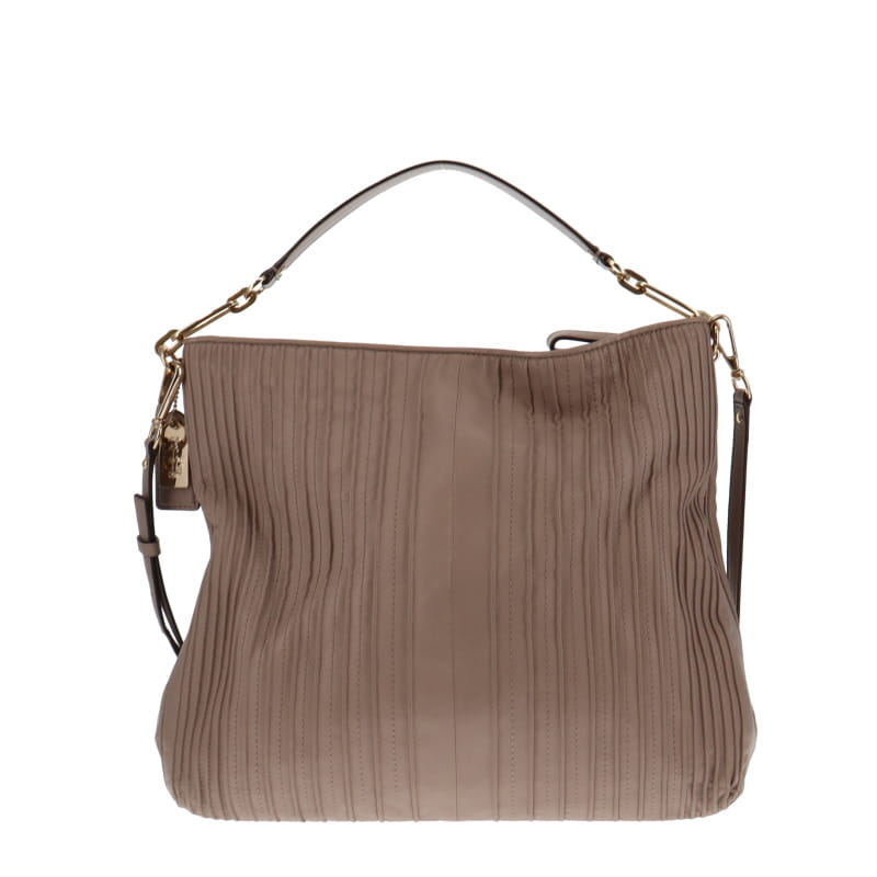 Coach Taupe Madison Pin Tuck Hobo