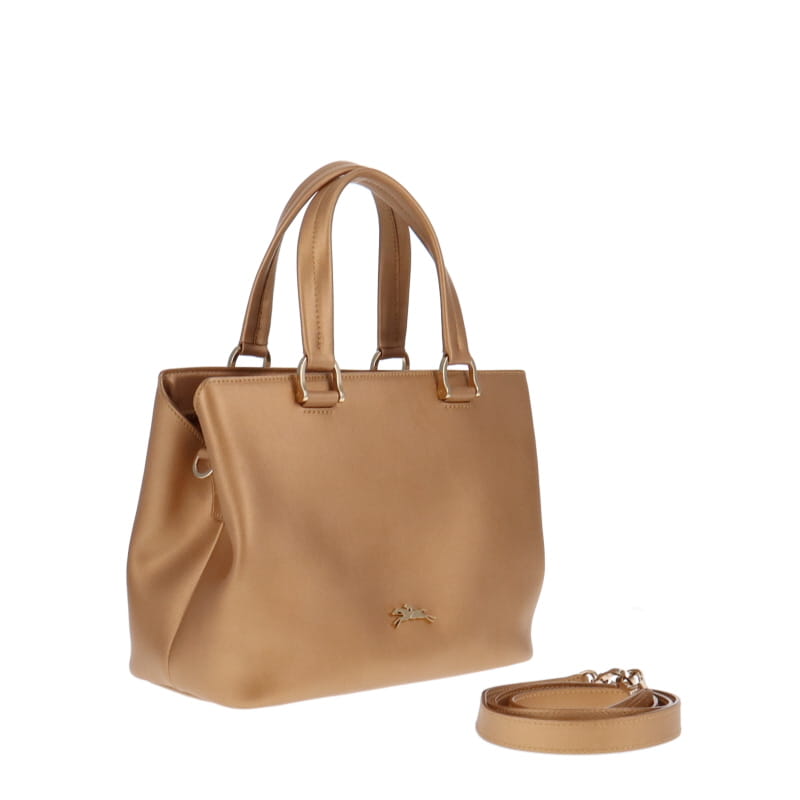Longchamp Honore Gold Tote With Strap