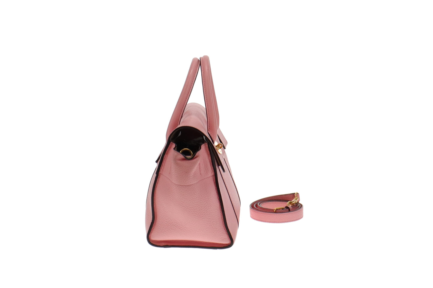 Mulberry Sorbet Pink Classic Grain Small Bayswater with Strap